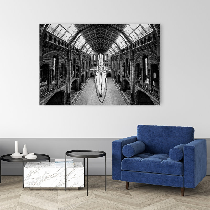 Grand musée de baleine, squelette classique, impression d'art gothique de baleine gothique classique, 40" H x 60" W