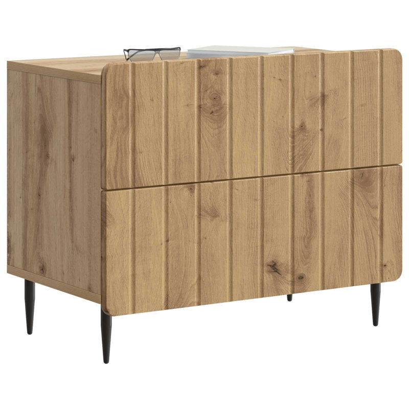 62cm W Manufactured Wood Bedside Table, Artisan Oak