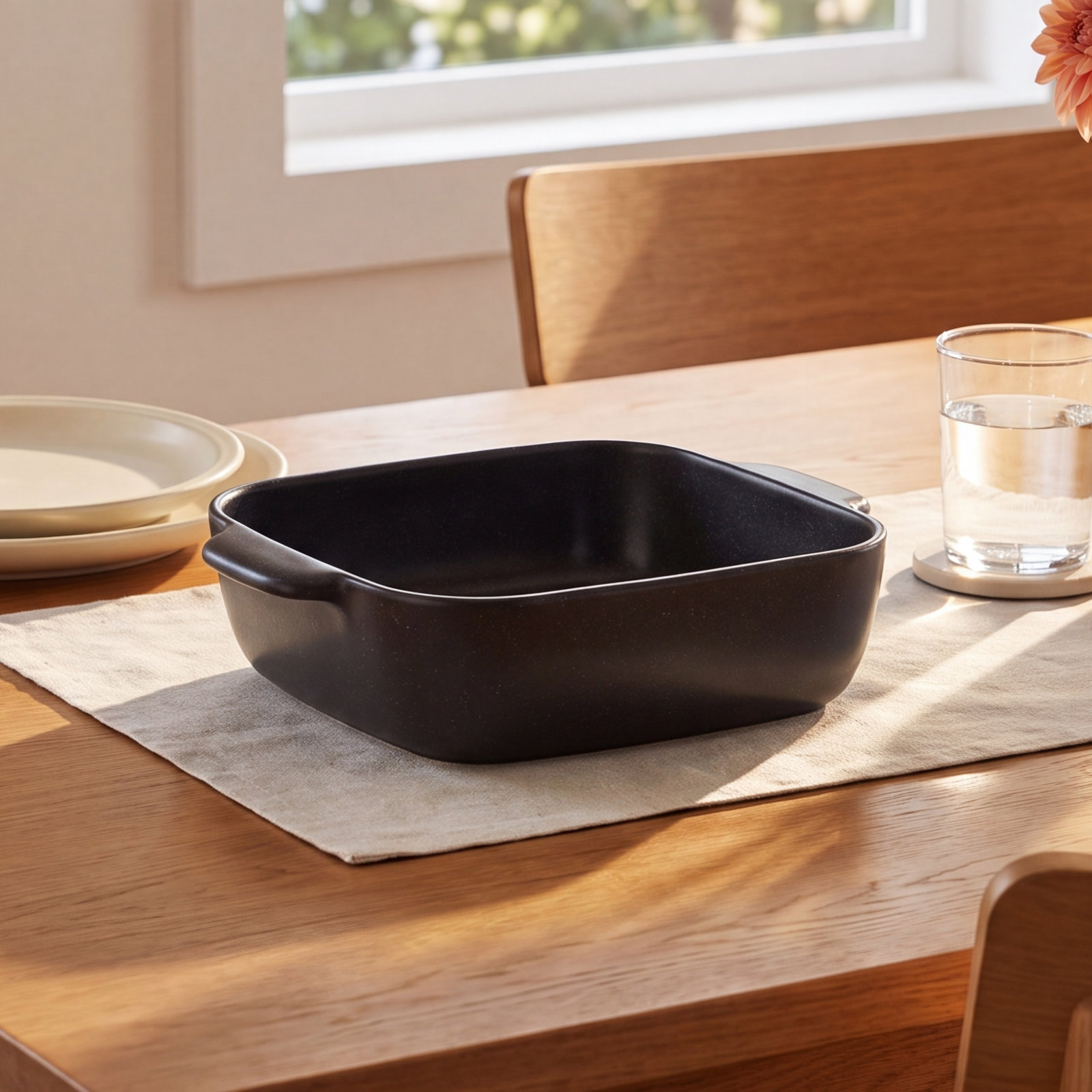 Casafina Pacifica Square Stoneware Baker, Seed Gray