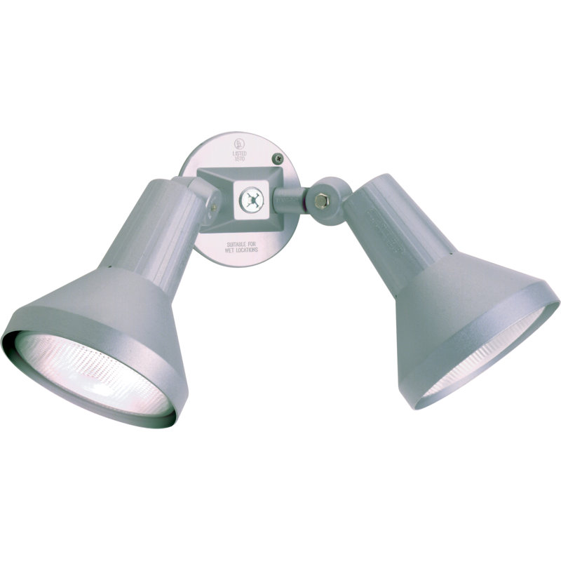  Projecteur d'extérieur de sécurité 15 po 2 lumières Chaidez, Gris