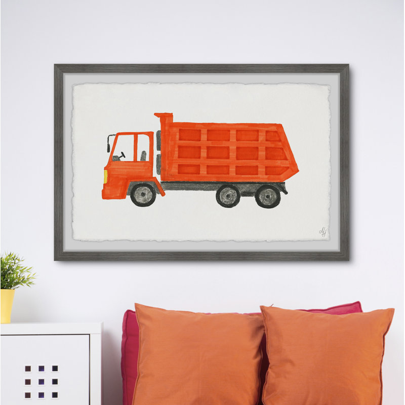 Juliette Orange Dump Truck - Print, 41cm H x 61cm W