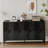 Accent Black Lacquered 4 Door Wooden Cabinet Sideboard Buffet Server Cabinet Storage Cabinet