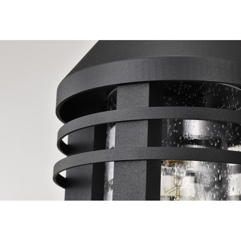 Lanterne suspendue 1 lumière Suher - noir mat avec verre transparent transparent Suher
