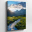 Toile, "Un paysage serein, avec un ruisseau sinueux qui coule à travers une luxuriante" Green Meadows "entourée de roches éparses et toile-990050492