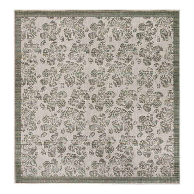 Floral Indoor / Outdoor Rug, Square 10'