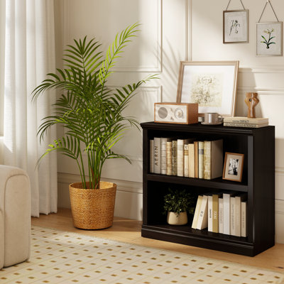 2 Tiers 30" Bookcase, Home Office Storage Floor Standing Bookshelf with Adjustable Shelf