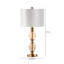 73.5cm Elegant Table Lamp for Living Room, Glass Base Bedside Buffet Lamp with Velvet Shade