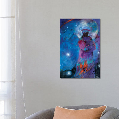 Bear Moon 1 Piece Wrapped Canvas Painting