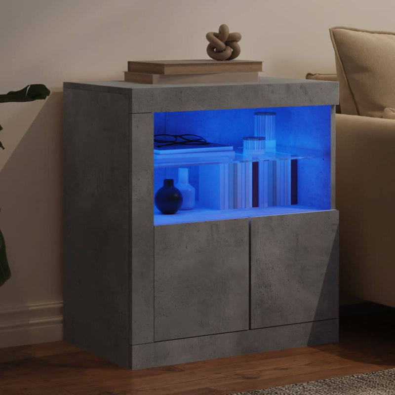 Basiliki Sideboard with LED Lights, Concrete Grey
