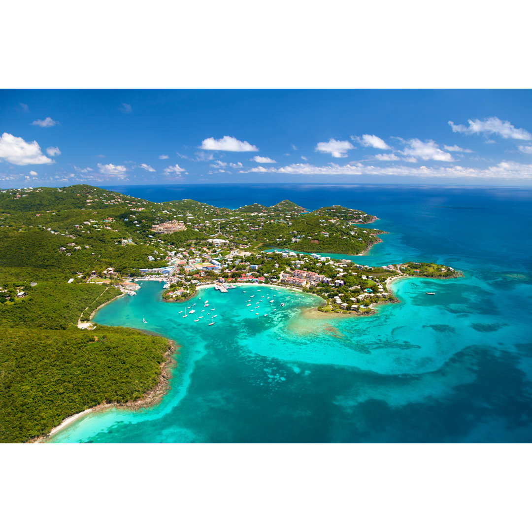 Luftaufnahme der Cruz Bay - Leinwandbild