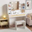 Ensemble de coiffeuse avec tabouret et tiroirs-2083476438