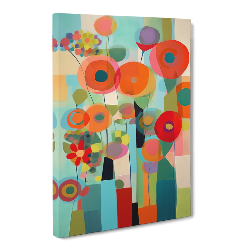 Shirli Floral Flowers Retro Vol.9 - Wrapped Canvas Print, 76cm H x 50cm W x 3cm D