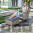 5 - Person Wicker Outdoor Conversation Set, Patio Sofa Set with Fire Pit and Cushions-40375406