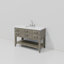 Meuble-lavabo simple en chêne brun 48 po X P 22 po D, plateau en marbre de culture et robinet-117970936