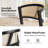 Debbora 21.75''W Coastal Solid Wood Barrel Dining Chair With Rattan Backrest-1527611913