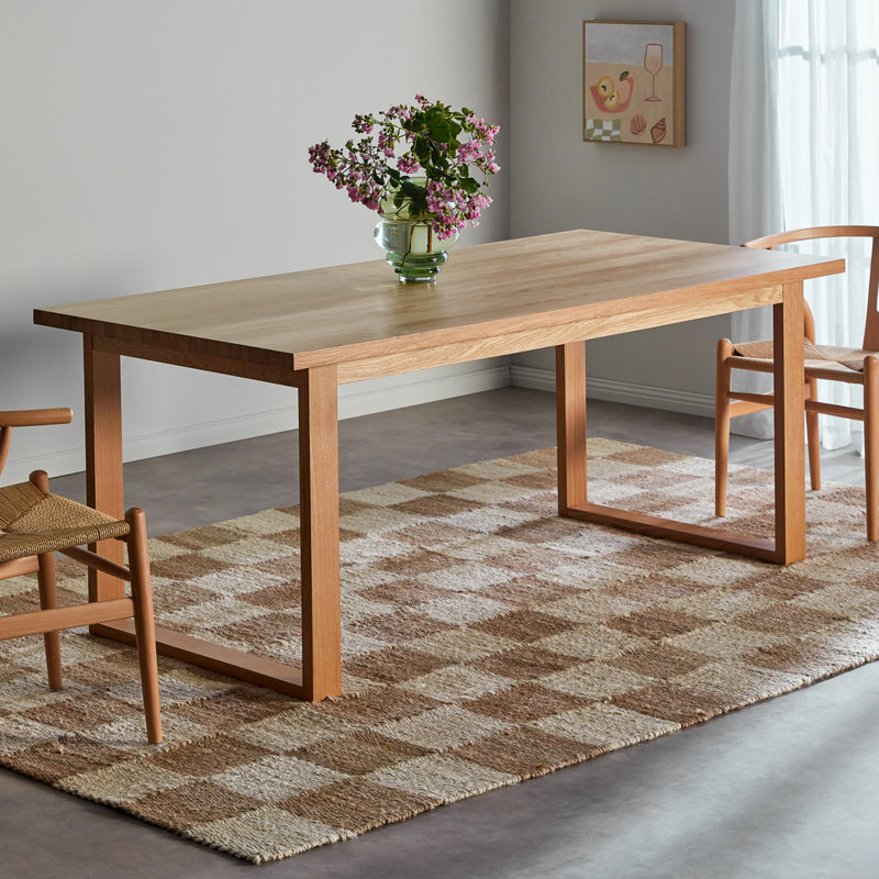 Ski-Leg Oak Solid Wood Base Dining Table
