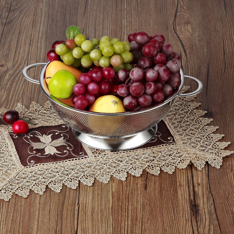 Stainless Steel Micro-Perforated Colander Set, 3 and 5 Quart