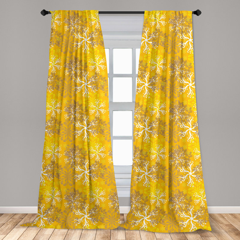 Floral Semi-Sheer Rod Pocket Sliding Panel, 28" x 84"