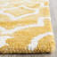 Tapis jaune / ivoire en laine touffeté fabriqué à la main à motif géométrique-16766620
