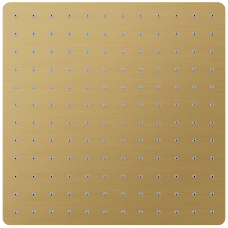 12-inch Single-Spray Square Rain Shower Head, Brushed Gold