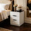 Table de chevet blanche à 3 tiroirs avec plateau noir, table de chevet minimaliste moderne, commode de rangement pour la chambre à coucher et les petits espaces