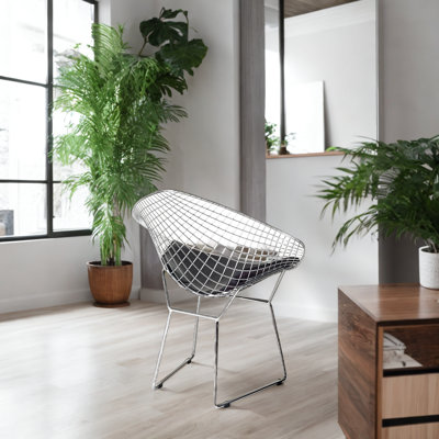 Chaise d'appoint rembourrée en maille Drews