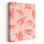 Rose, corail, vie marine, crabe, homard, pieuvre, océan côtier, art mural-489097026