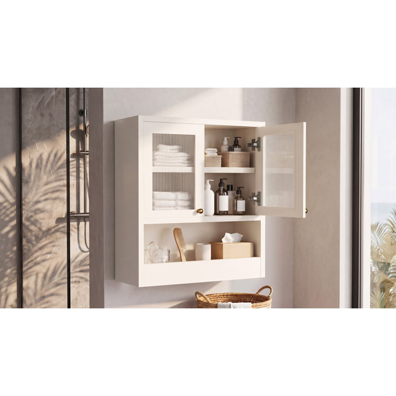 Armoire murale de salle de bain avec portes en acrylique OMCHOM