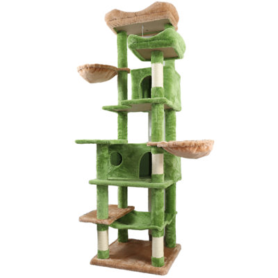 Arbre à chat 68 pouces à 6 niveaux avec coussins amovibles pour un espace propre et frais, poteaux à griffer affûtant les griffes, hamacs confortables et confortables, tour autoportante, 50 69 grands, particules