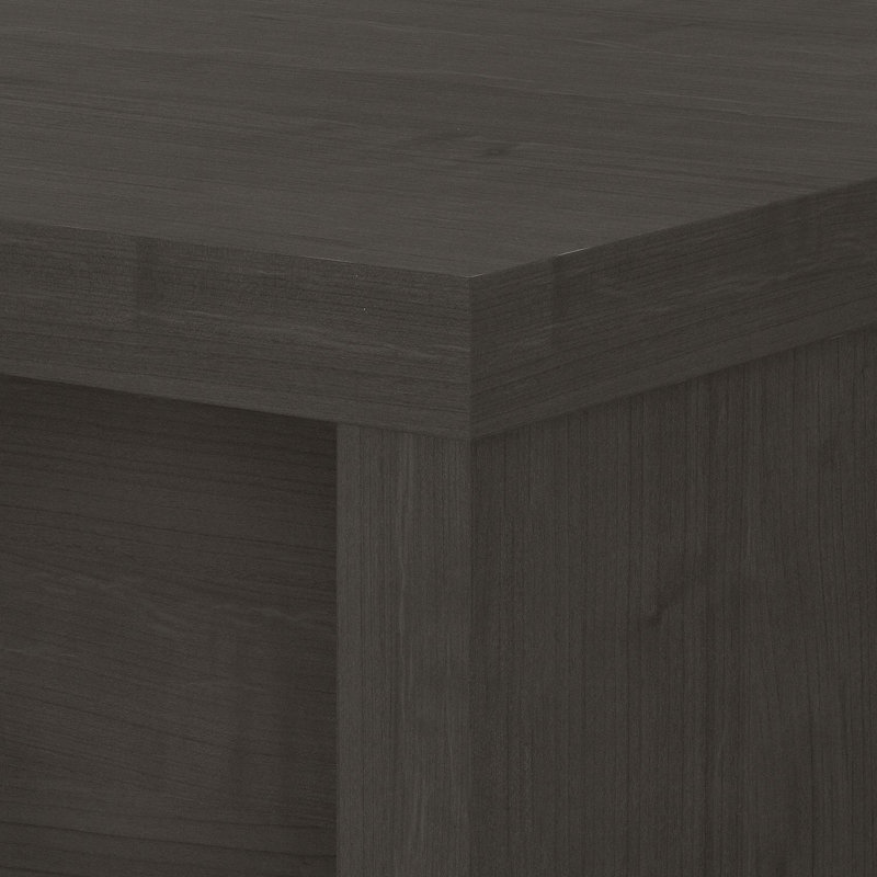 Echo Bow Front Desk, Charcoal Maple