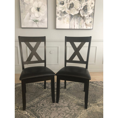 Luckett 19'' H Upholstered Walnut Side Chair