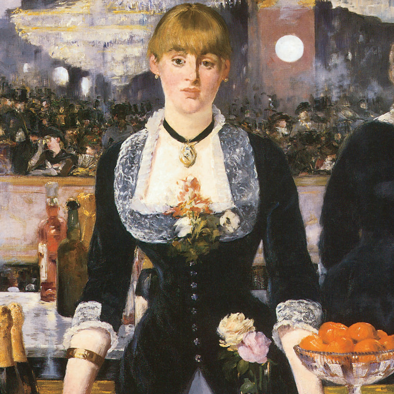 «A Bar at the Folies-Bergere, 1882» par Édouard Manet, reproduction d'art encadrée, H 32,5 po x l 40,5 po x P 1,75 po