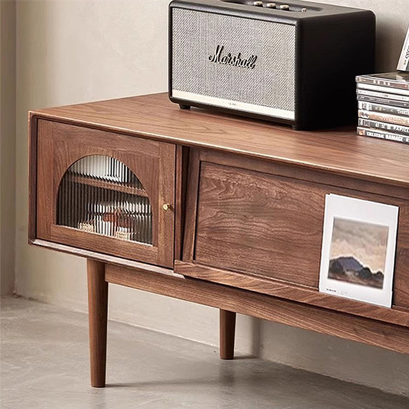 Meuble télé avec rangement Mid-Century, H 19,69 po x L 86,61 po x l 15,75 po