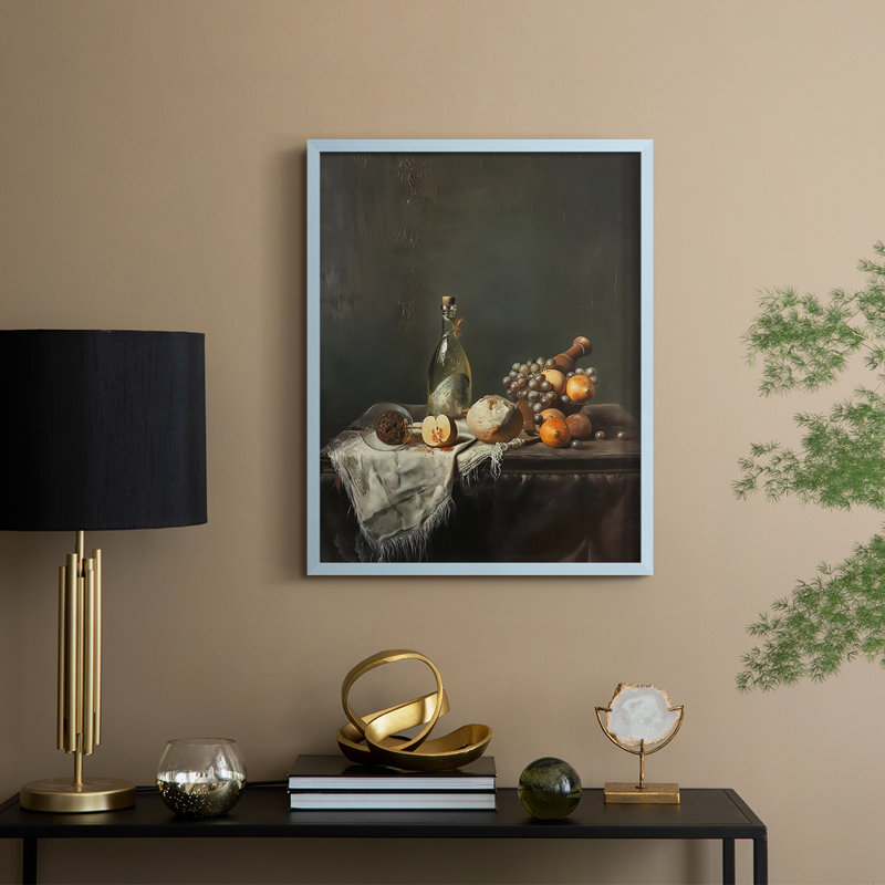 Reproduction encadrée FLORAL Series DCCX III - bois massif, Bleu, H 15 po x l 12 po