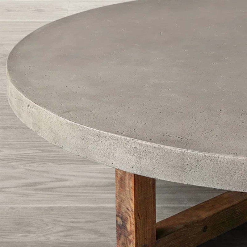 Vintage coffee table with smooth rounded edges, 15.75" H x 47.24" L x 31.5" W