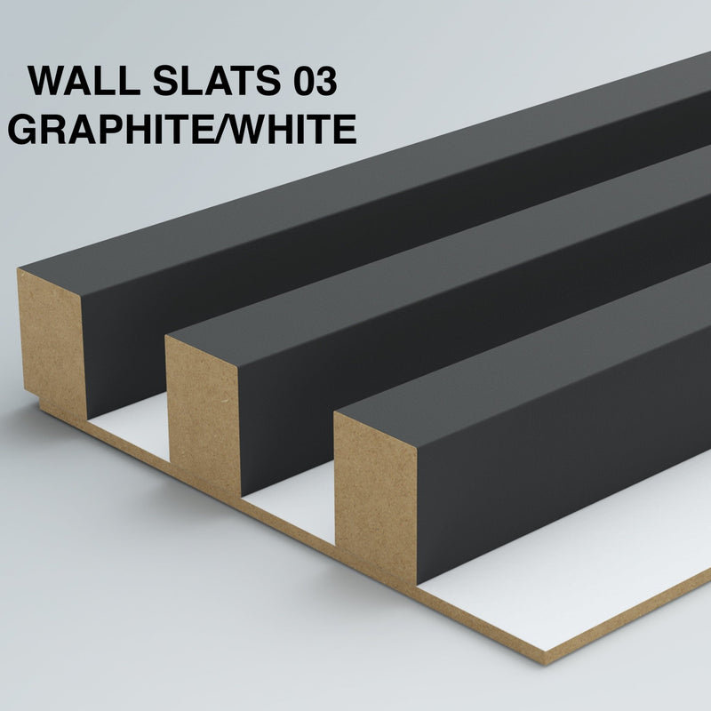 Decorative Wooden Wall Panels 88 x240cm, Graphite/White