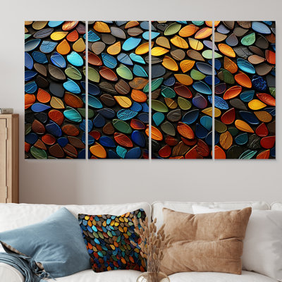 Colorful Zen Healing Stone Essence I - Spiritual Stone 4 Piece Wall Art Decor