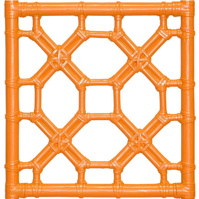 Rattan Open-Frame Headboard, Queen, Citrus Orange