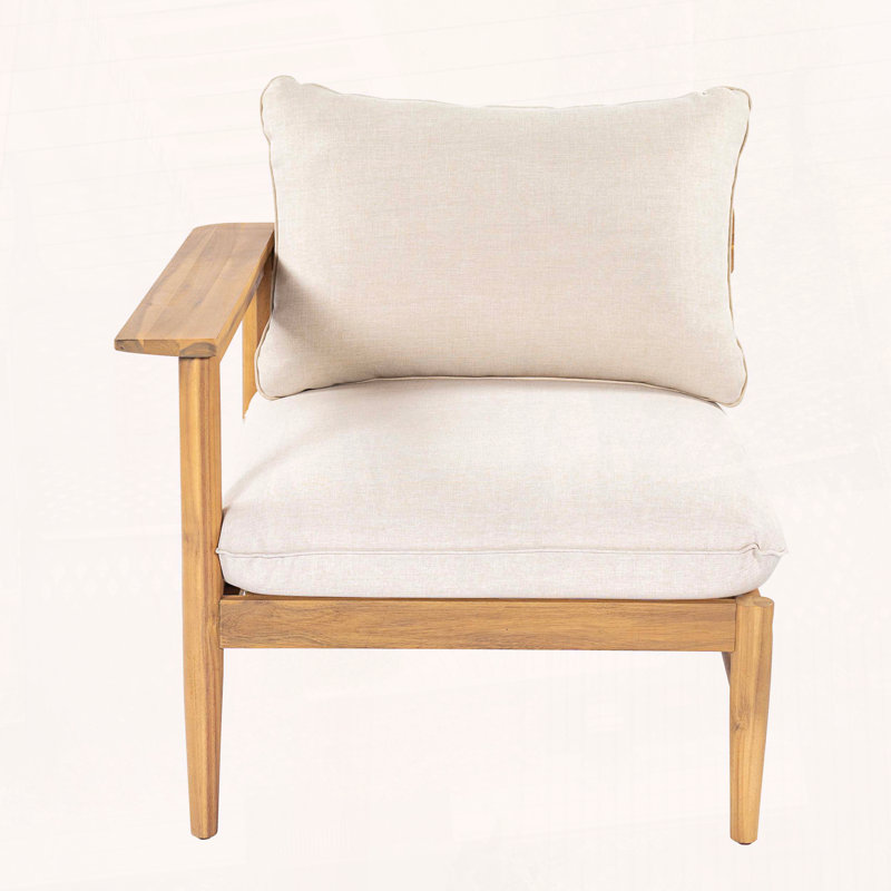 Canapé d'extérieur en bois d'acacia à gauche