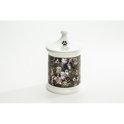 Chiens qui sortent un petit pot à friandises Pawprints