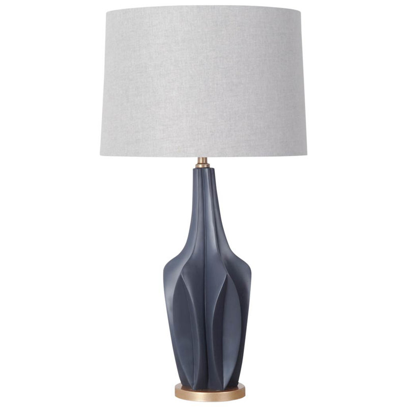 Dahill Table Lamp, Black Base / Gray Shade