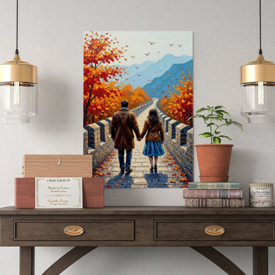 Canvas Wall Art Great Wall of China Art, Sunset Landscape, Travel Poster-2 Vintage Poster Print Home Decor