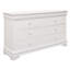 Mobilier de chambre à coucher de style traditionnel 1 pièce commode de 6 tiroirs en faux alligator avec façades en relief blanc