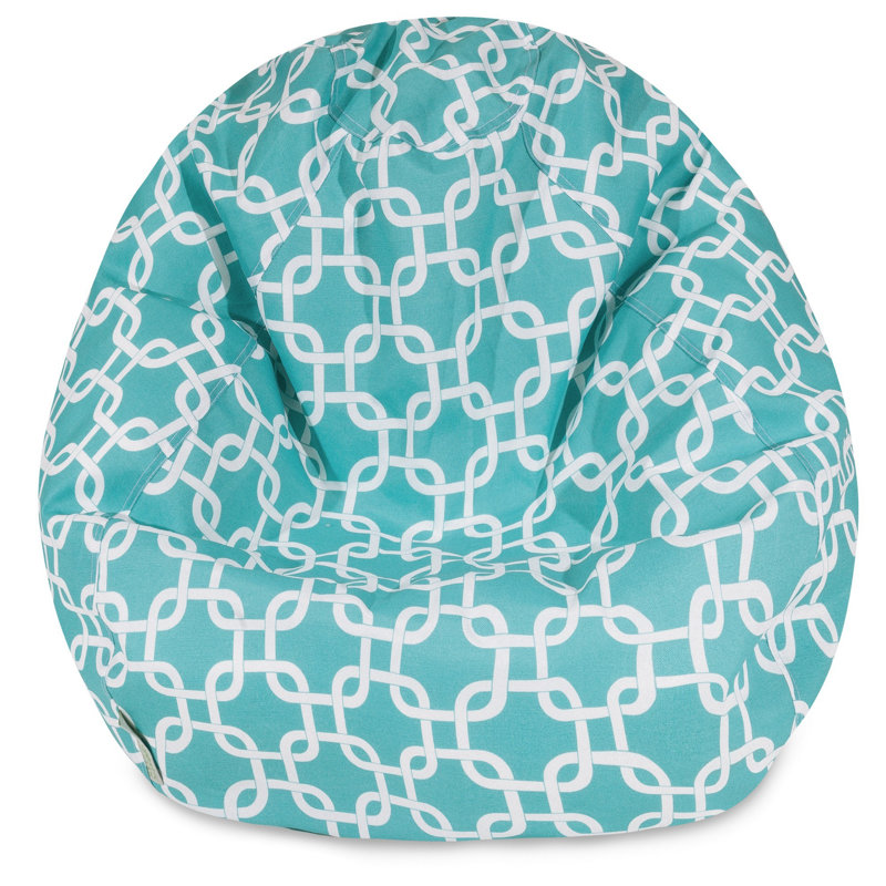 fauteuil sac de pois Banas, Polyester sarcelle, H 22 po x l 28 po x p 28 po