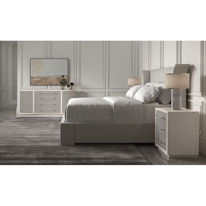 Beauty Sleep Upholstered Standard Bed, White, Queen