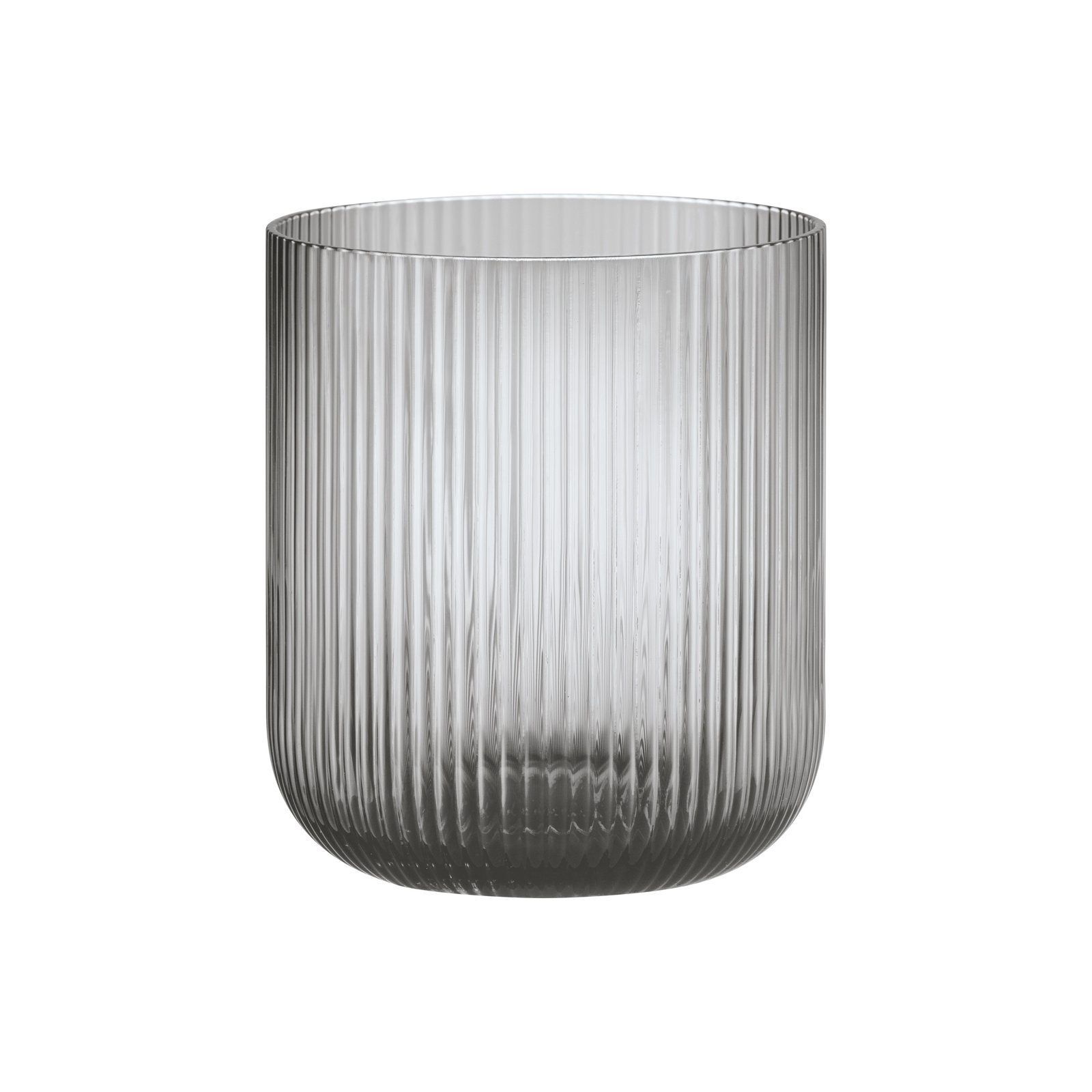 VEN Glass Tabletop Hurricane, 6.1" H x 5.5" W x 5.5" D, Smoke