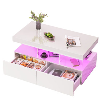 Pedestal Coffee Table with Storage