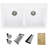 33 in. x 18 in. Granite Composite, White 50/50 Double Bowl Undermount or Drop-In Kitchen Sink with Build-in Accessories-62240462