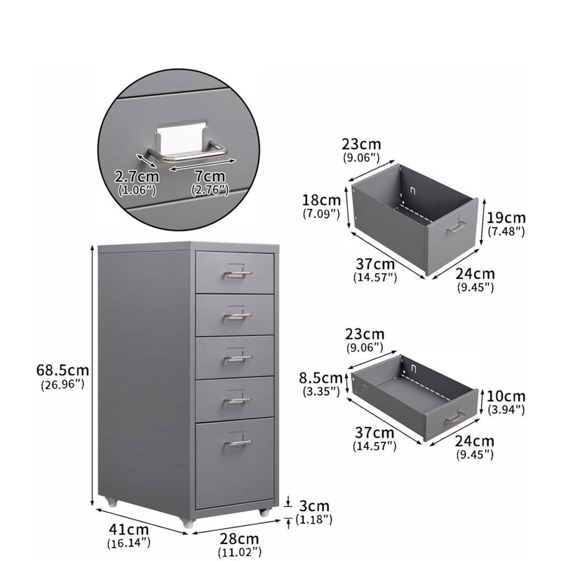 File Cabinet, Grey