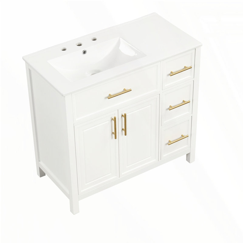Meuble-lavabo 36 po avec comptoir d'évier, Blanc